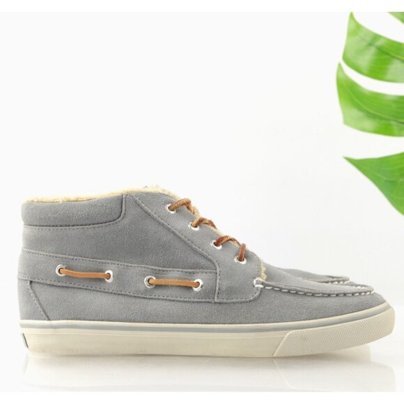 Sperry Womens Betty Boot Size 9 Gray Suede Sherpa Lined Lace Up Bootie Shoe - Picture 1 of 11